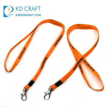 Wholesale high quality neck strap custom silk screen printed soft pvc silicone rubber lanyard with logo